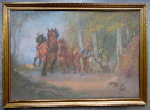 The logging team horses - logging,