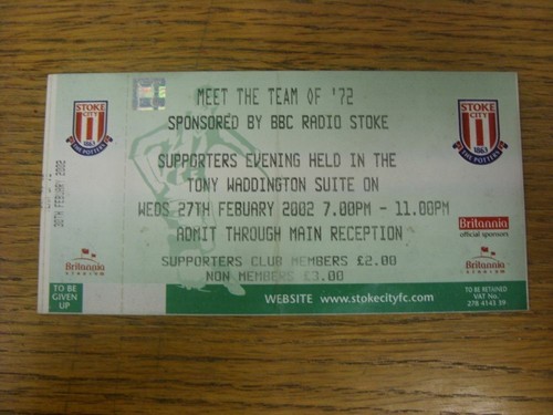 2002 ticket stoke city - ticket:,